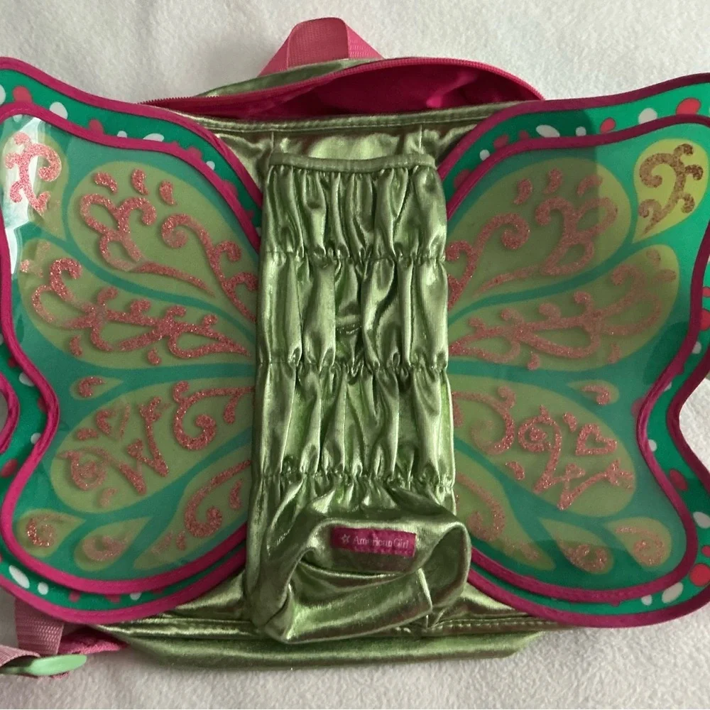 American Girl fairy wings backpack sparkling green and pink good condition